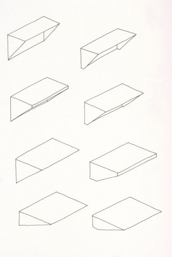‘Light Shelves’, drawing, pen and ink, A4, 1999