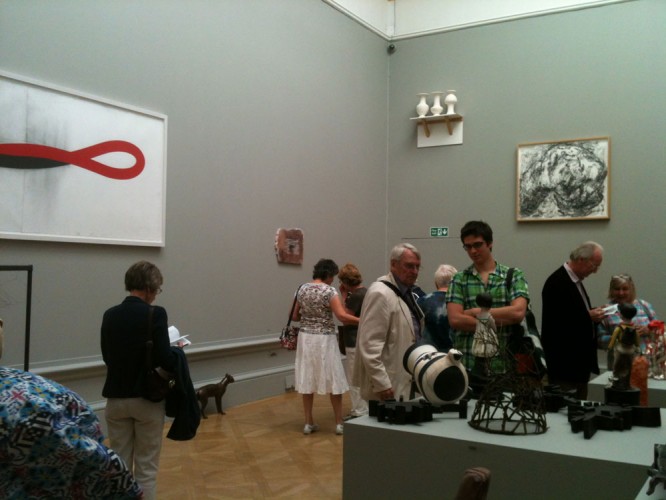 ‘Three Vases’, 2006, clay, wood, 32 x 89 x 10cm, Royal Academy Summer Exhibition, 2012