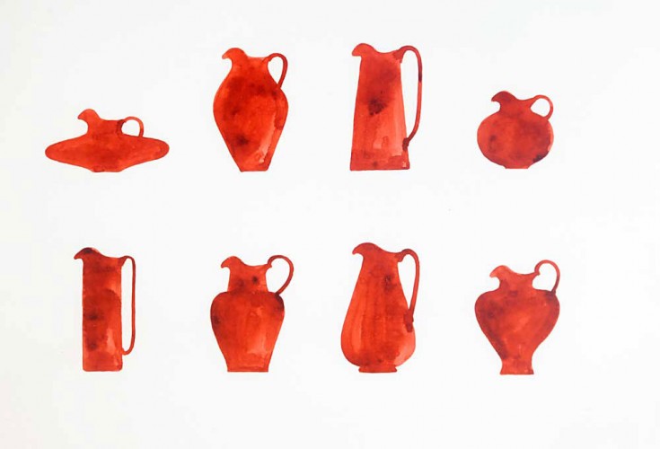 Pitchers’, 1992, concentrated watercolour on Fabriano paper, 33 x 48cm Collection and photo Henry Moore Institute, Leeds