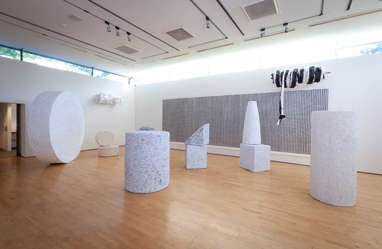 ‘Drawing’, ‘Black Line (wound up)’, ‘Drawing (Cloud I)’ and ‘Eight forms’ 2019 Installation view Photo: Dewi Tennat Lloyd