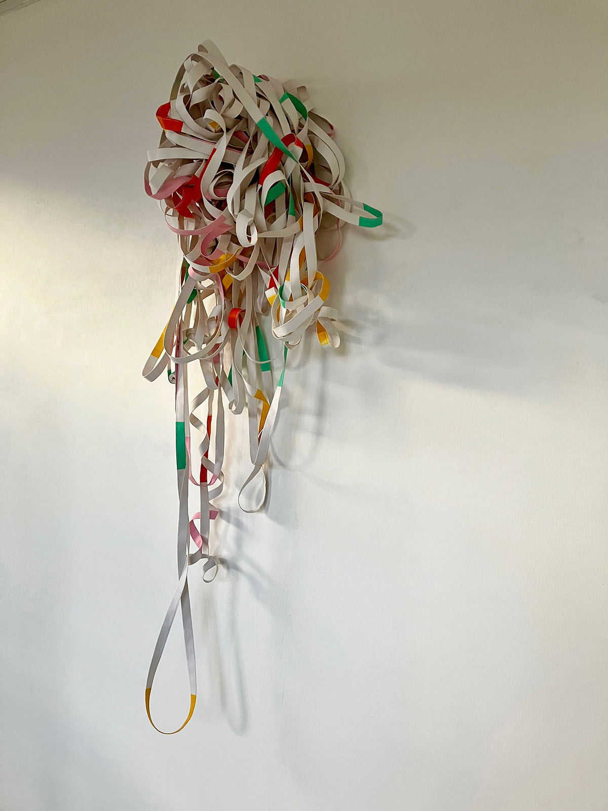 Bundle red green pink yellow, Canvas acrylic paint, 2023